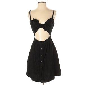 Black Mini Miramar Tie Front Dress (Reformation)